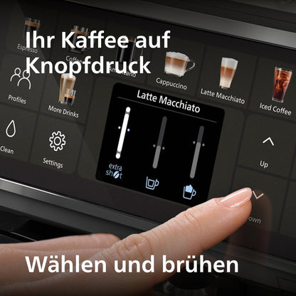 Philips Serie 5500 Kaffeevollautomat – LatteGo Milchsystem, 20 heiße und kalte Kaffeespezialitäten, 40% leiser mit SilentBrew, Schwarz/Grau (EP5544/50)